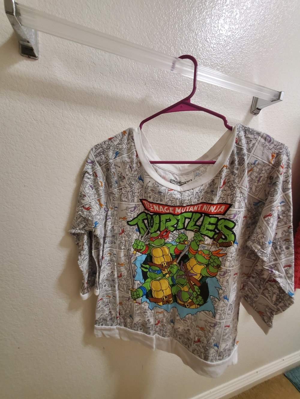 Nickelodeon Teenage Mutant Ninja Turtles Black & White Graphic Light Sweater